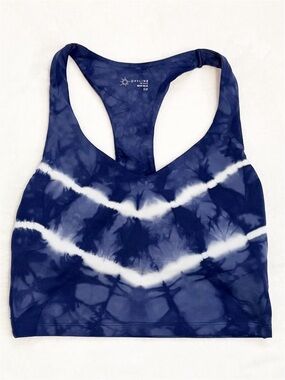 AERIE Offline Real Me Navy Tie Dye Cropped Tank Sports Bra Small